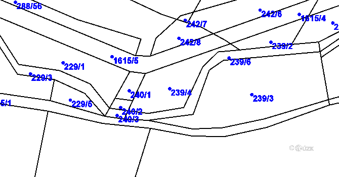 Parcela st. 239/4 v KÚ Vrbice u Roudnice nad Labem, Katastrální mapa