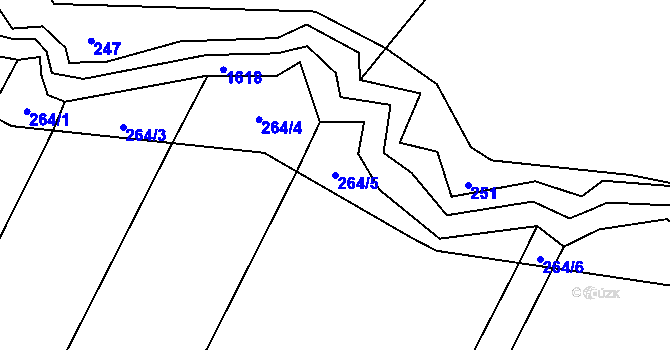 Parcela st. 264/5 v KÚ Vrbice u Roudnice nad Labem, Katastrální mapa