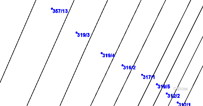 Parcela st. 319/4 v KÚ Vrbice u Roudnice nad Labem, Katastrální mapa