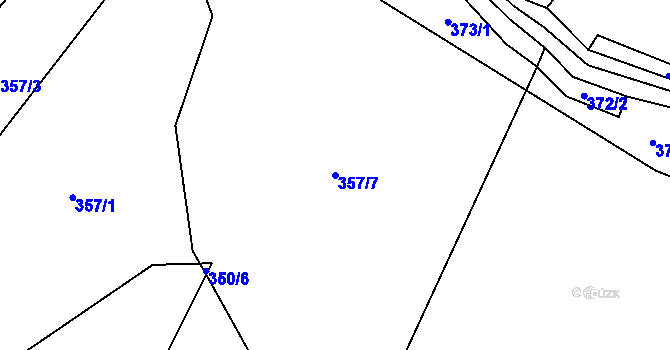 Parcela st. 357/7 v KÚ Vrbice u Roudnice nad Labem, Katastrální mapa