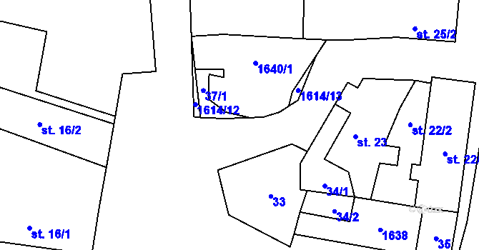 Parcela st. 37/2 v KÚ Vrbice u Roudnice nad Labem, Katastrální mapa