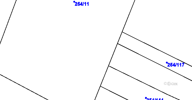 Parcela st. 254/12 v KÚ Vrbice nad Cidlinou, Katastrální mapa