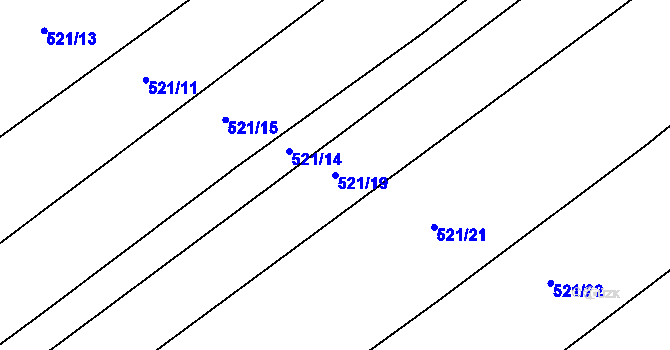 Parcela st. 521/19 v KÚ Vrbice nad Cidlinou, Katastrální mapa