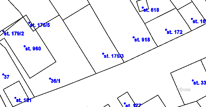 Parcela st. 175/3 v KÚ Vrbice u Velkých Pavlovic, Katastrální mapa