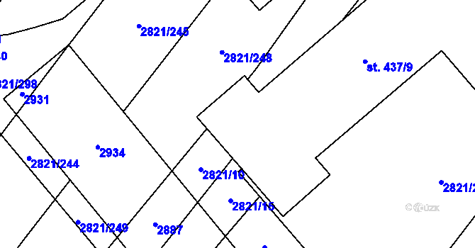 Parcela st. 437/33 v KÚ Vrbice u Velkých Pavlovic, Katastrální mapa