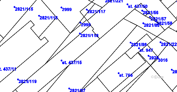 Parcela st. 437/78 v KÚ Vrbice u Velkých Pavlovic, Katastrální mapa