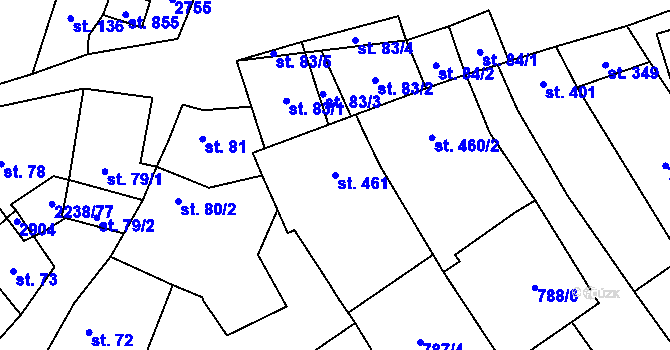 Parcela st. 461 v KÚ Vrbice u Velkých Pavlovic, Katastrální mapa