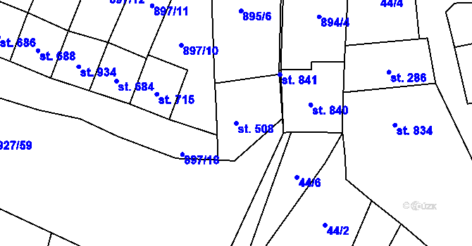 Parcela st. 508 v KÚ Vrbice u Velkých Pavlovic, Katastrální mapa