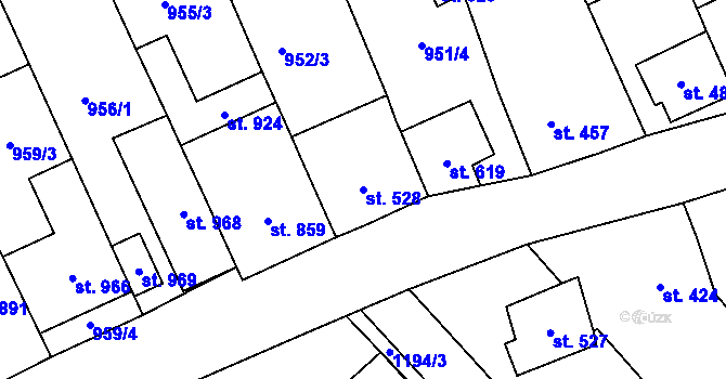 Parcela st. 528 v KÚ Vrbice u Velkých Pavlovic, Katastrální mapa