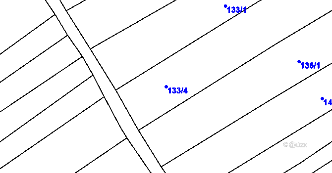 Parcela st. 133/4 v KÚ Vrbice u Velkých Pavlovic, Katastrální mapa