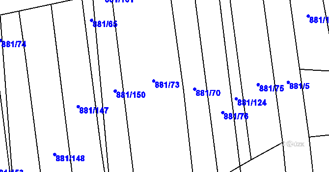 Parcela st. 881/71 v KÚ Vrbice u Velkých Pavlovic, Katastrální mapa