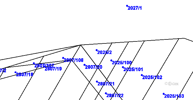 Parcela st. 2025/2 v KÚ Vrbice u Velkých Pavlovic, Katastrální mapa