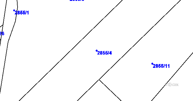 Parcela st. 2855/4 v KÚ Vrbice u Velkých Pavlovic, Katastrální mapa