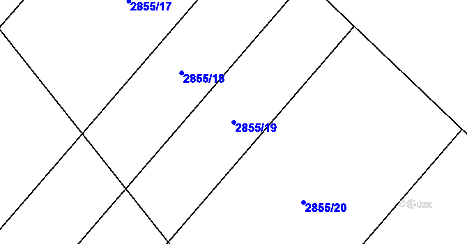 Parcela st. 2855/19 v KÚ Vrbice u Velkých Pavlovic, Katastrální mapa