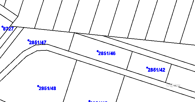 Parcela st. 2851/46 v KÚ Vrbice u Velkých Pavlovic, Katastrální mapa