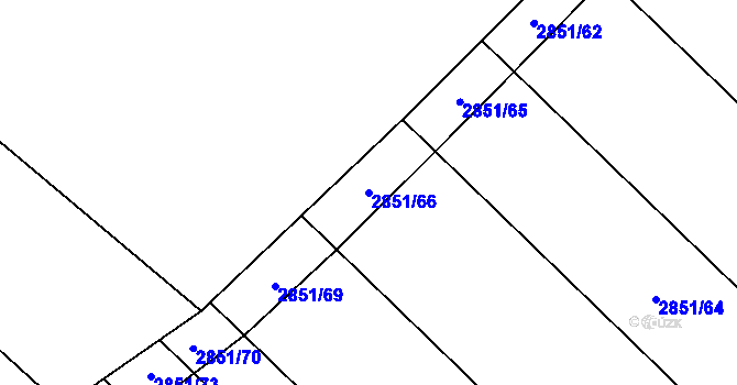 Parcela st. 2851/66 v KÚ Vrbice u Velkých Pavlovic, Katastrální mapa