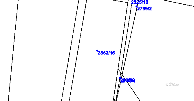 Parcela st. 2853/16 v KÚ Vrbice u Velkých Pavlovic, Katastrální mapa