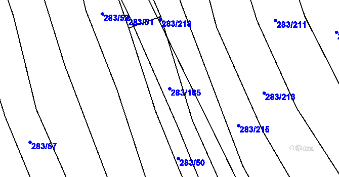 Parcela st. 283/185 v KÚ Vrbice u Velkých Pavlovic, Katastrální mapa