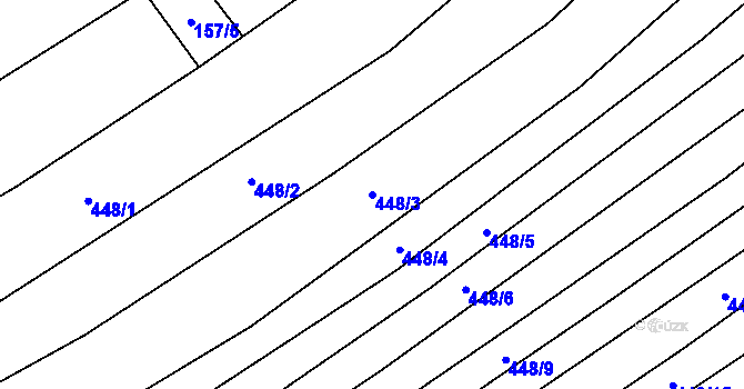 Parcela st. 448/3 v KÚ Vrbice u Velkých Pavlovic, Katastrální mapa