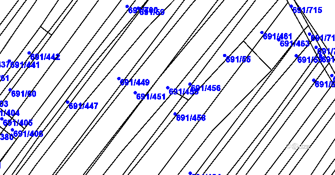Parcela st. 691/455 v KÚ Vrbice u Velkých Pavlovic, Katastrální mapa