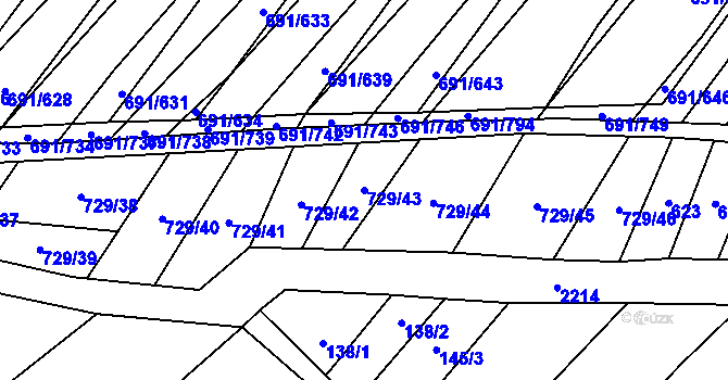 Parcela st. 729/43 v KÚ Vrbice u Velkých Pavlovic, Katastrální mapa
