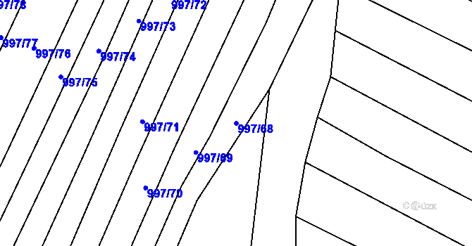 Parcela st. 997/68 v KÚ Vrbice u Velkých Pavlovic, Katastrální mapa