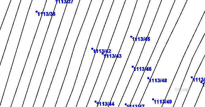 Parcela st. 1113/43 v KÚ Vrbice u Velkých Pavlovic, Katastrální mapa