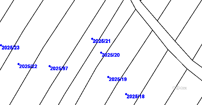 Parcela st. 2025/20 v KÚ Vrbice u Velkých Pavlovic, Katastrální mapa