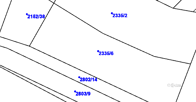 Parcela st. 2335/6 v KÚ Vrbice u Velkých Pavlovic, Katastrální mapa