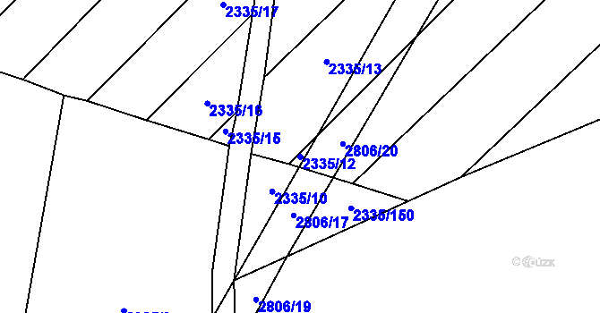 Parcela st. 2335/12 v KÚ Vrbice u Velkých Pavlovic, Katastrální mapa