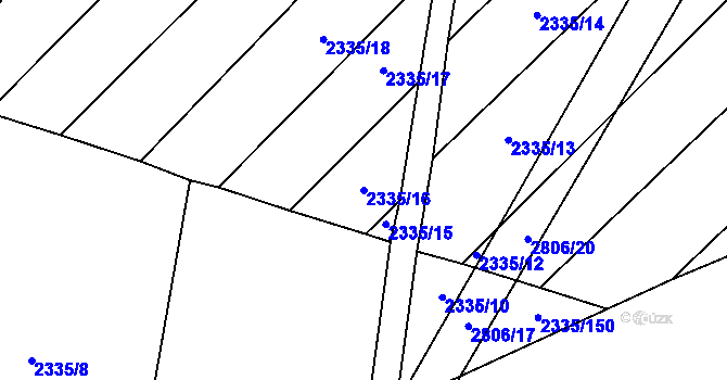 Parcela st. 2335/16 v KÚ Vrbice u Velkých Pavlovic, Katastrální mapa