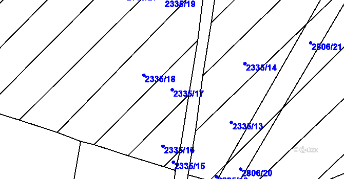 Parcela st. 2335/17 v KÚ Vrbice u Velkých Pavlovic, Katastrální mapa