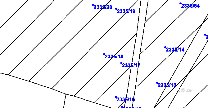 Parcela st. 2335/18 v KÚ Vrbice u Velkých Pavlovic, Katastrální mapa