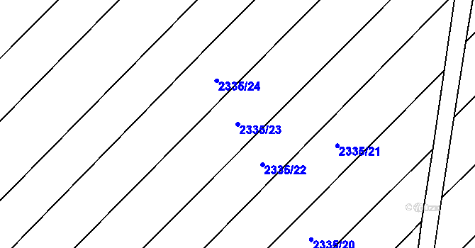 Parcela st. 2335/23 v KÚ Vrbice u Velkých Pavlovic, Katastrální mapa