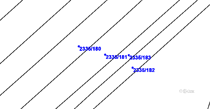 Parcela st. 2335/181 v KÚ Vrbice u Velkých Pavlovic, Katastrální mapa