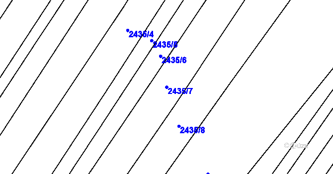 Parcela st. 2435/7 v KÚ Vrbice u Velkých Pavlovic, Katastrální mapa
