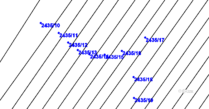 Parcela st. 2435/15 v KÚ Vrbice u Velkých Pavlovic, Katastrální mapa