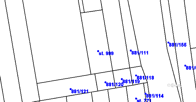Parcela st. 999 v KÚ Vrbice u Velkých Pavlovic, Katastrální mapa