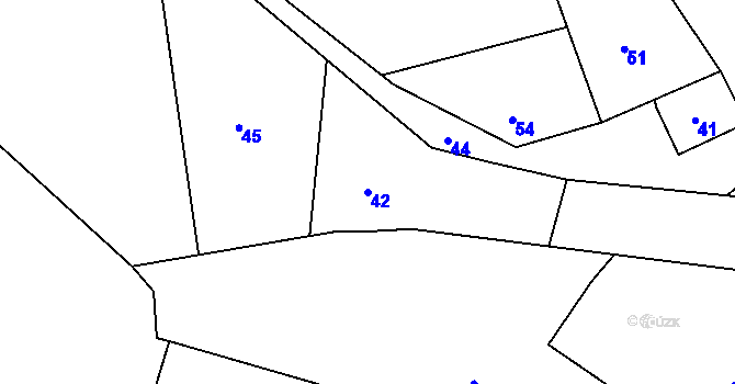 Parcela st. 42 v KÚ Vrbice nad Odrou, Katastrální mapa