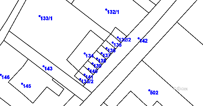 Parcela st. 137 v KÚ Vrbice nad Odrou, Katastrální mapa