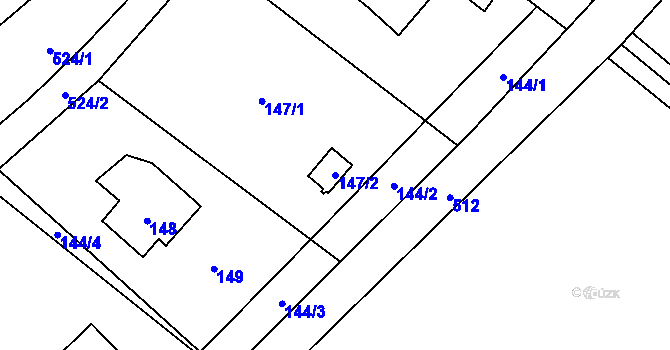 Parcela st. 147/2 v KÚ Vrbice nad Odrou, Katastrální mapa