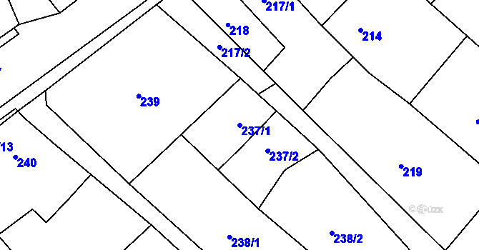 Parcela st. 237/1 v KÚ Vrbice nad Odrou, Katastrální mapa
