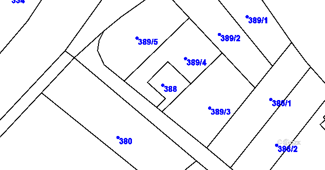 Parcela st. 388 v KÚ Vrbice nad Odrou, Katastrální mapa