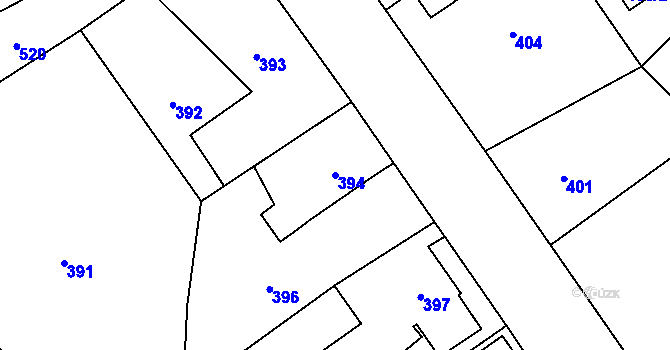 Parcela st. 394 v KÚ Vrbice nad Odrou, Katastrální mapa