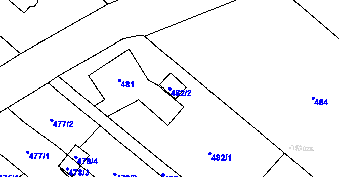 Parcela st. 482/2 v KÚ Vrbice nad Odrou, Katastrální mapa