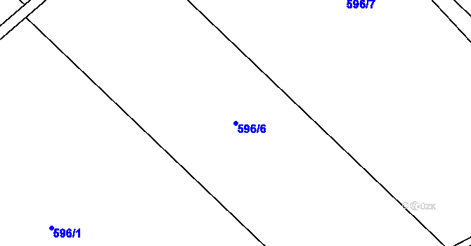 Parcela st. 596/6 v KÚ Vrbice nad Odrou, Katastrální mapa