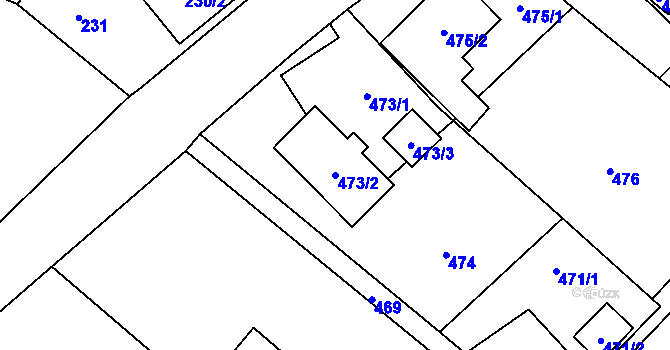 Parcela st. 473/2 v KÚ Vrbice nad Odrou, Katastrální mapa