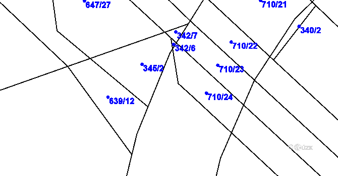 Parcela st. 710/25 v KÚ Vrbice nad Odrou, Katastrální mapa