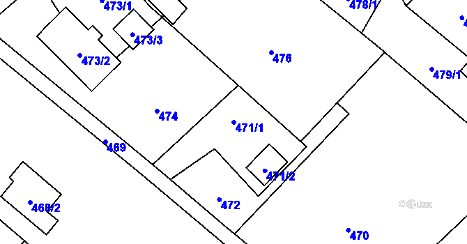Parcela st. 471/1 v KÚ Vrbice nad Odrou, Katastrální mapa