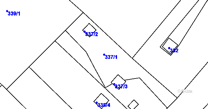 Parcela st. 337/1 v KÚ Vrbice nad Odrou, Katastrální mapa